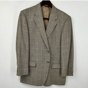 Brooks Brothers Wool Silk Linen Blazer 2 Button Mens 43 Regular